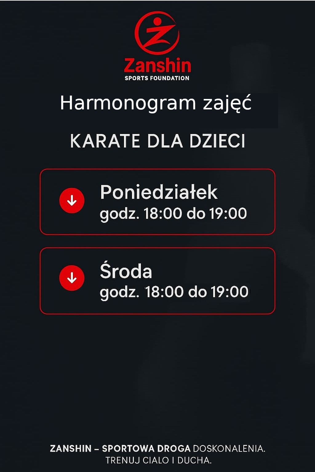 Fundacja Zanshin – harmonogram